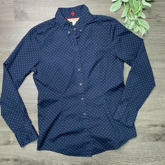 Brooks Brothers Tops - BROOKS BROTHERS | sz 8 Red Fleece Pin Dot Shirt